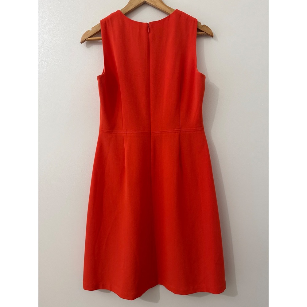 Anne Klein Bright Orange Fit & Flare Sleeveless Dress Sz 4 Career Chic Polished - Picture 4 of 10